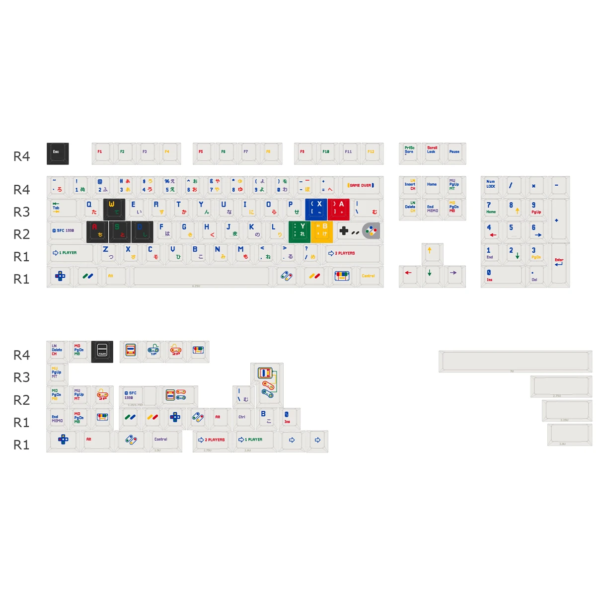 142 Keys Retro SFC White Keycaps Cherry Profile PBT SUB-DYE Custom Keycap For MX Switch DIY ISO keys Mechanical Keyboard Caps
142 Keys Retro SFC White Keycaps Cherry Profile PBT SUB-DYE Custom Keycap For MX Switch DIY ISO keys Mechanical Keyboard Caps