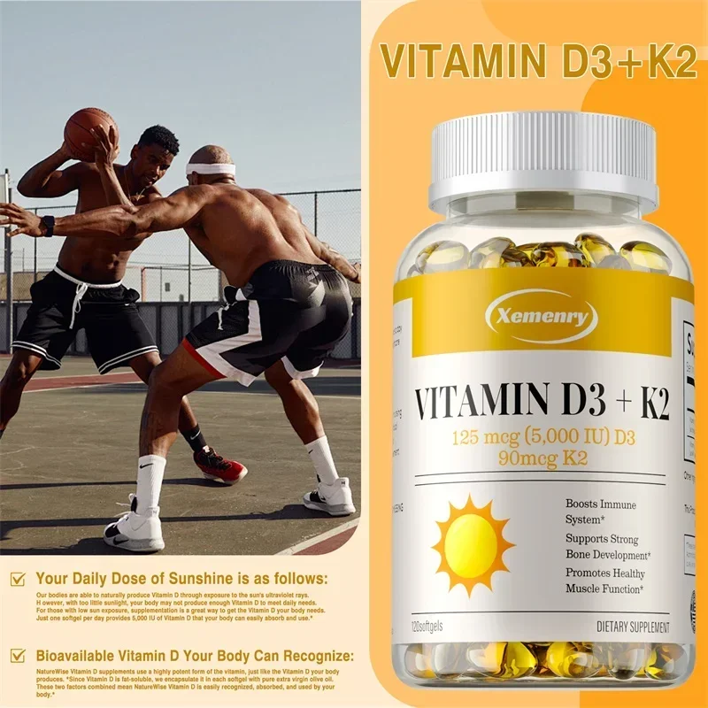 Vitamin D3 + K2 - Boosts Immunity, and Promotes Joint Health, Supports Heart Health, Strengthens Bones, Improves Sleep Quality
Vitamin D3 + K2 - Boosts Immunity, and Promotes Joint Health, Supports Heart Health, Strengthens Bones, Improves Sleep Quality