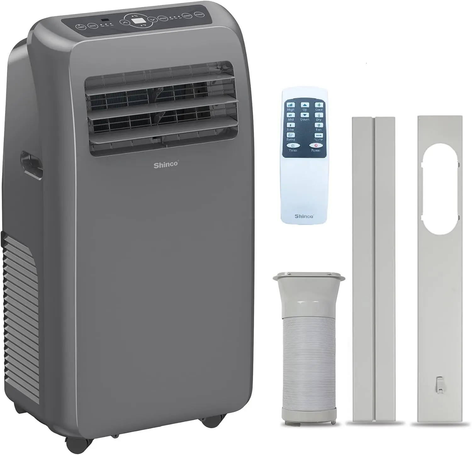 Grey Portable Air Conditioner 10,000 BTU - 3-in-1 Cooling, Dehumidifying, Fan Mode for Rooms up to 400 sq ft, Includes Remote Control & 24-Hour Timer, Compact AC Unit Suitable for Bedroom or Office
Grey Portable Air Conditioner 10,000 BTU - 3-in-1 Cooling, Dehumidifying, Fan Mode for Rooms up to 400 sq ft, Includes Remote Control & 24-Hour Timer, Compact AC Unit Suitable for Bedroom or Office
