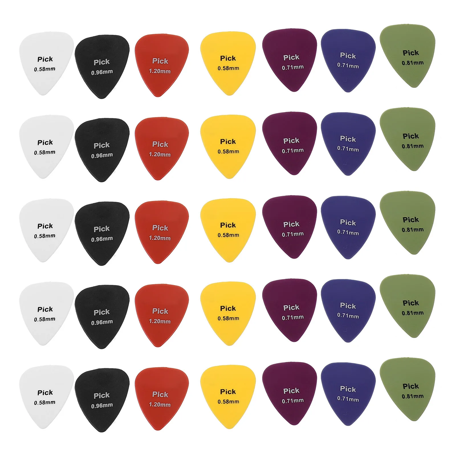 50Pcs Guitar Picks ABS Resin Sturdy Durable for Practice Performance Acoustic Electric Bass Guitar Accessories Variety Pack
50Pcs Guitar Picks ABS Resin Sturdy Durable for Practice Performance Acoustic Electric Bass Guitar Accessories Variety Pack