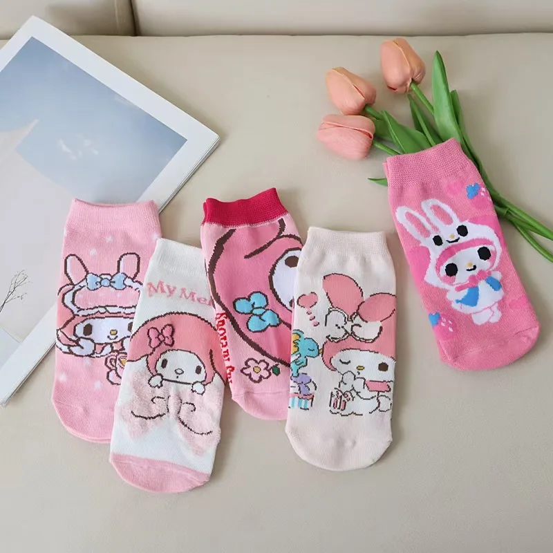 5 Pairs Sanrio Summer Socks Cute Yugui Dog Short Socks Cartoon Boat Socks Women kuromi Socks Girl Gift
5 Pairs Sanrio Summer Socks Cute Yugui Dog Short Socks Cartoon Boat Socks Women kuromi Socks Girl Gift