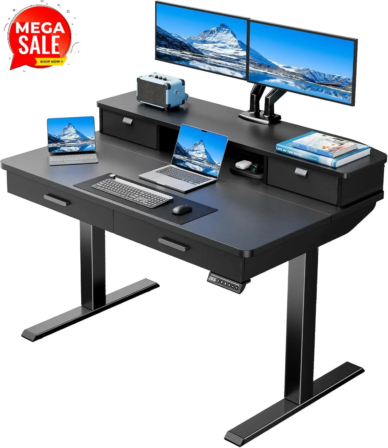 Бестселлер: Электрический регулируемый по высоте стол-трансформер 48x30 дюймов с деревянными ящиками, двухуровневый, для дома и офиса
Бестселлер: Электрический регулируемый по высоте стол-трансформер 48x30 дюймов с деревянными ящиками, двухуровневый, для дома и офиса