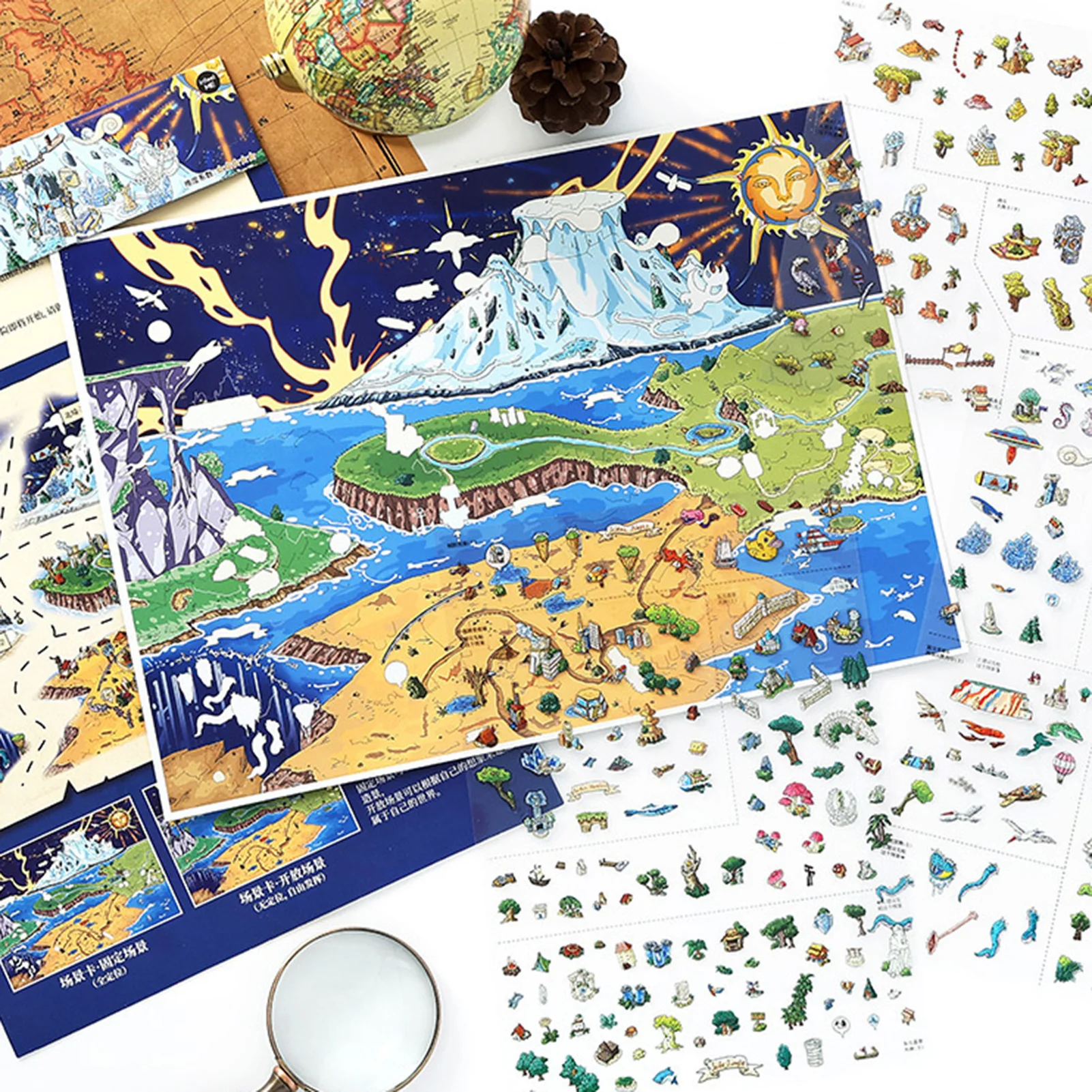 3D Miniature Scene Stickers Set Hand-made Scrapbook Decoration
3D Miniature Scene Stickers Set Hand-made Scrapbook Decoration