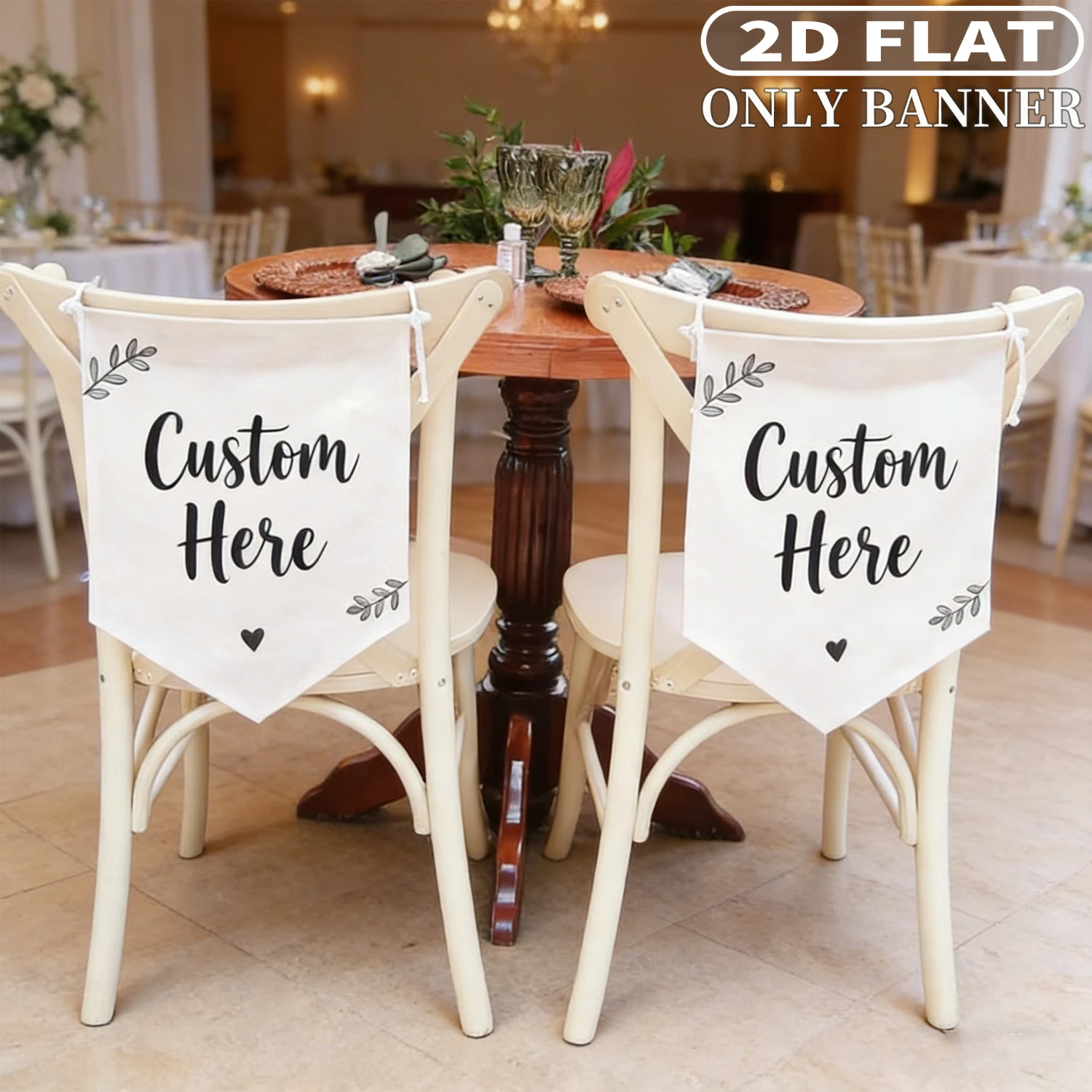 2pcs 2D FLAT Custom Bride & Groom Chair Banners, Mr. and Mrs. Decorations Chair Signs, 30*40CM Polyester Wedding Venue Decor
2pcs 2D FLAT Custom Bride & Groom Chair Banners, Mr. and Mrs. Decorations Chair Signs, 30*40CM Polyester Wedding Venue Decor