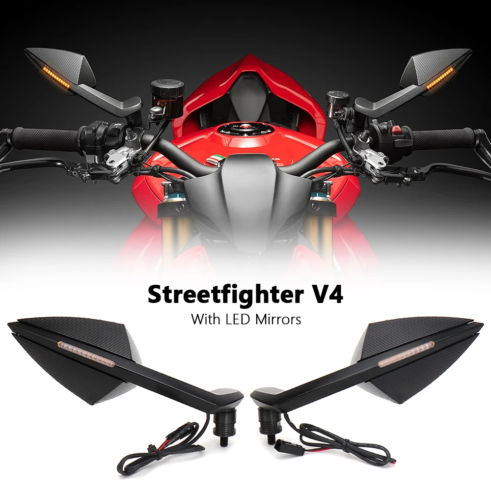 CNC Motorcycle Streetfighter V4 Integrated Turn Signal Mirrors Rearview Mirror With LED Light For DUCATI STREETFIGHTER V4
CNC Motorcycle Streetfighter V4 Integrated Turn Signal Mirrors Rearview Mirror With LED Light For DUCATI STREETFIGHTER V4
