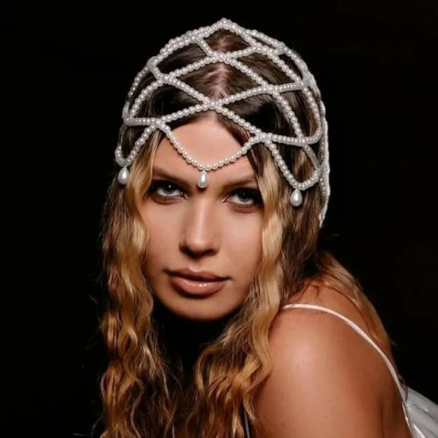 1920s Pearl Headpiece, White Cap Headdress, Pearl Tassel Headband, Vintage Head Chain, Wedding Bridal Cosplay Halloween Prom Pa
1920s Pearl Headpiece, White Cap Headdress, Pearl Tassel Headband, Vintage Head Chain, Wedding Bridal Cosplay Halloween Prom Pa