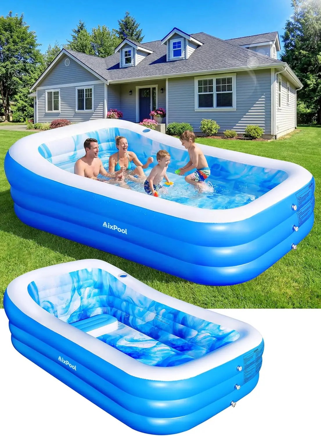 Inflatable Pool with Seats and Headrest,Oversized Thickened Large Blow Up Pool for Audlt,Inflatable Backyard Pools for Adult,Dur
Inflatable Pool with Seats and Headrest,Oversized Thickened Large Blow Up Pool for Audlt,Inflatable Backyard Pools for Adult,Dur