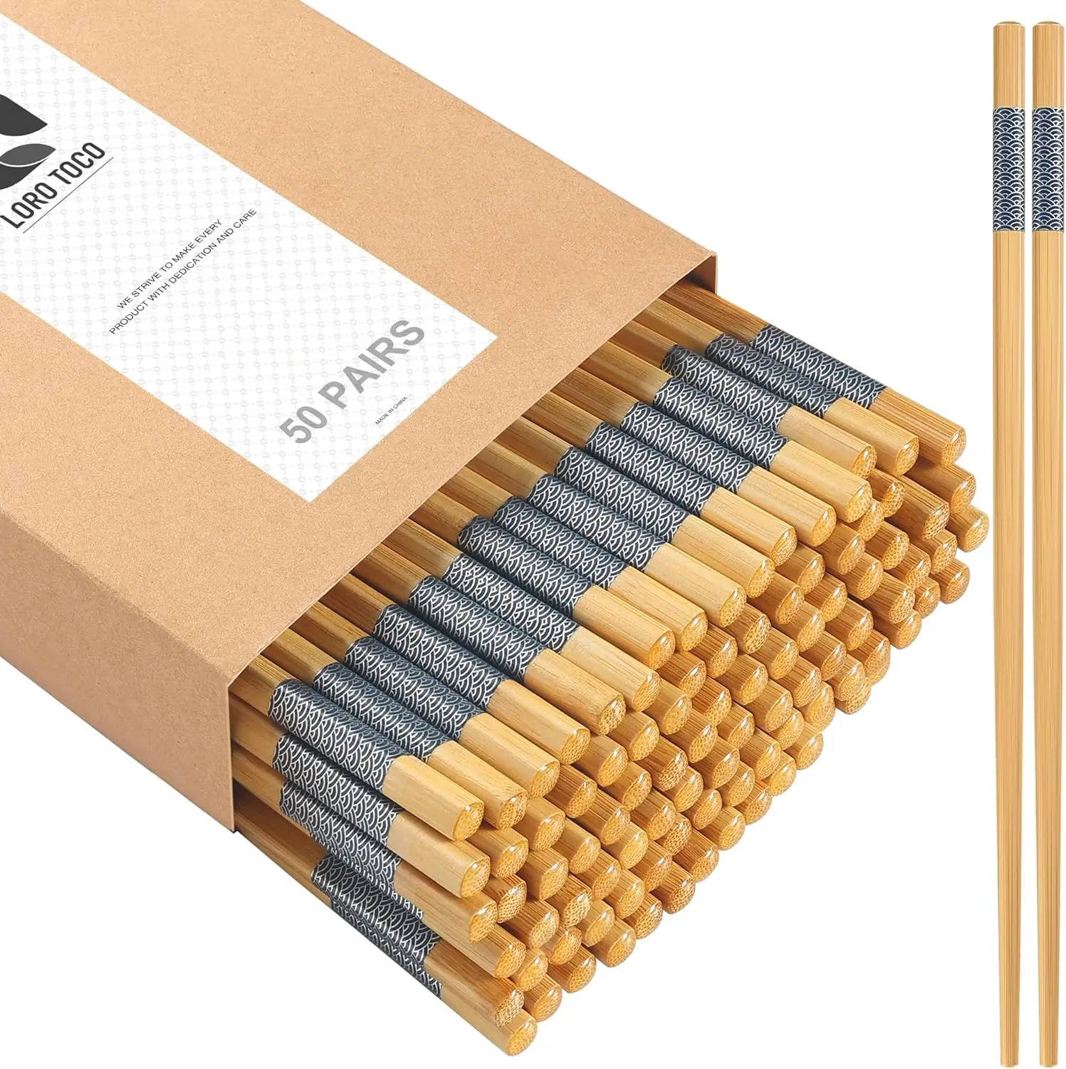 50 Pairs Disposable Bamboo Chopsticks, Reusable, Dishwasher Safe, 9.45in
50 Pairs Disposable Bamboo Chopsticks, Reusable, Dishwasher Safe, 9.45in
