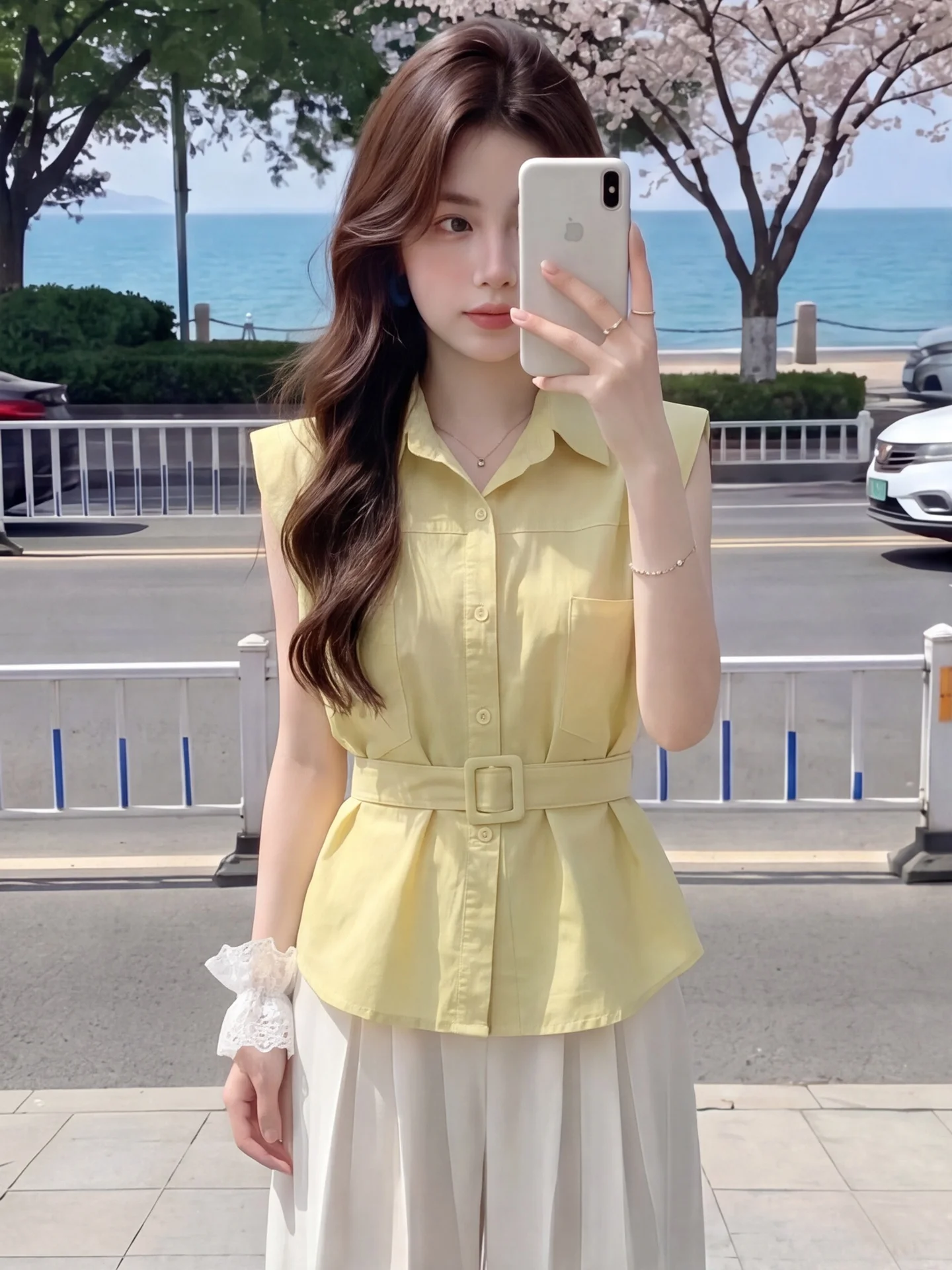 Korean Style Slim Fit Neck Shirt Women Summer Thin Belted Sleeveless Open Cardigan Trendy Top Casual Breathable Skin-Fri...
Korean Style Slim Fit Neck Shirt Women Summer Thin Belted Sleeveless Open Cardigan Trendy Top Casual Breathable Skin-Fri...