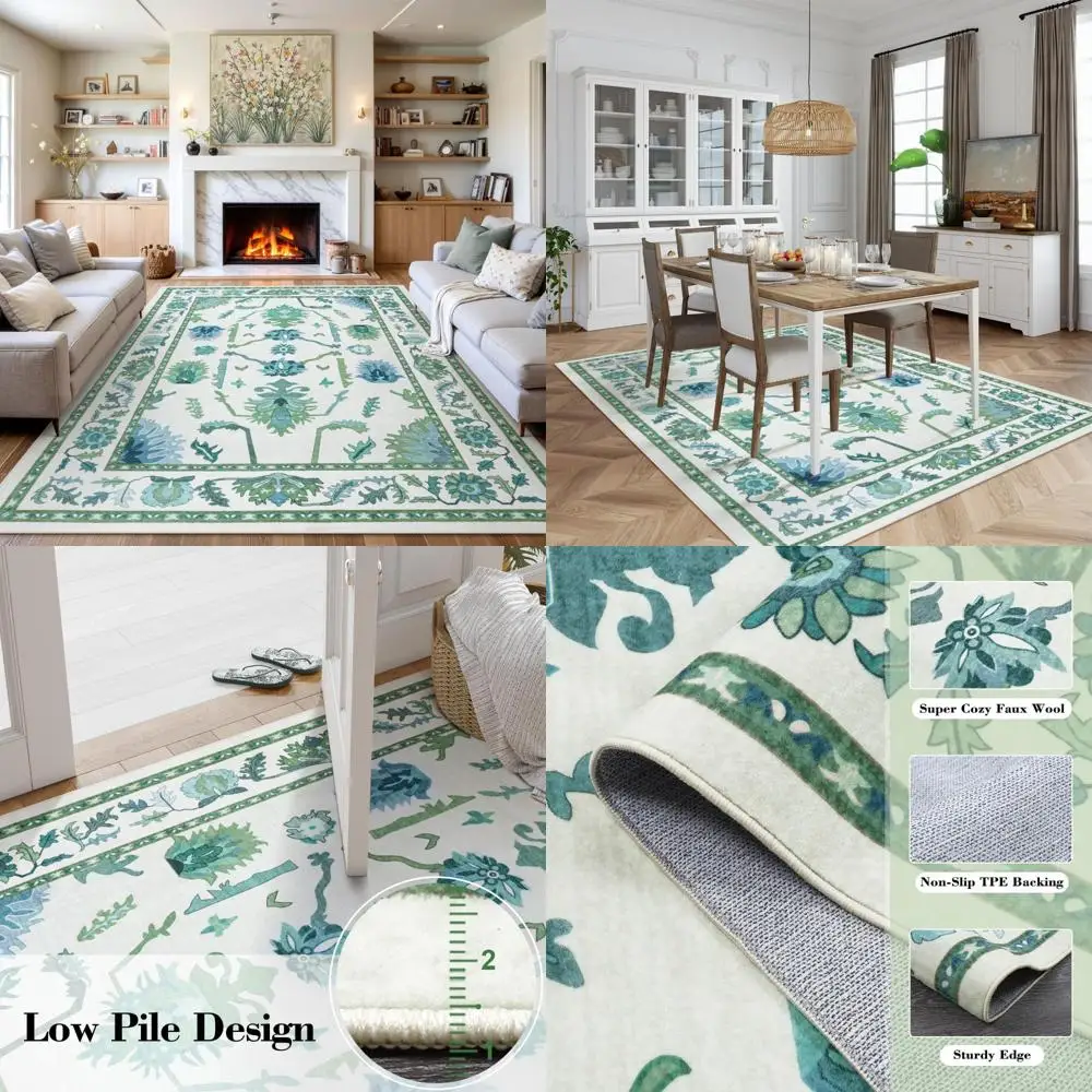 Green 8x10 Area Rug for Living Room and Dining Area, Non-Slip and Washable, Soft Oriental Style, Suitable for Bedroom and Modern
Green 8x10 Area Rug for Living Room and Dining Area, Non-Slip and Washable, Soft Oriental Style, Suitable for Bedroom and Modern
