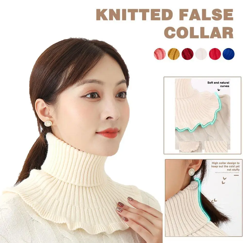 Women Fashionable Black And White Knitted False Neck Scarf - Soft, Thick, And Warm, With Elegant Ruffle Edge
Women Fashionable Black And White Knitted False Neck Scarf - Soft, Thick, And Warm, With Elegant Ruffle Edge