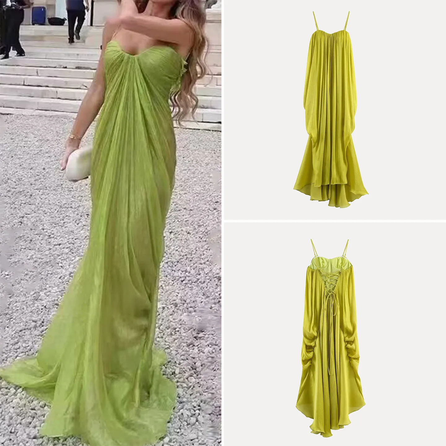 Fashionable Long Sleeveless Women's Dress Simple Folded Back Design Elegant Versatile Spring 2026 Zadata Ladies' Gown
Fashionable Long Sleeveless Women's Dress Simple Folded Back Design Elegant Versatile Spring 2026 Zadata Ladies' Gown