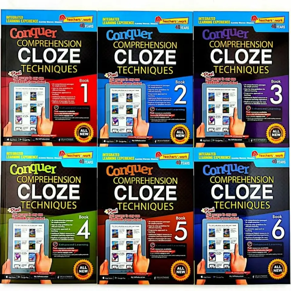 6pcs/Full Set Singapore Conpuer Cloze Techniques Level1-6 Student English Teaching Book Training Book Free Shipping
6pcs/Full Set Singapore Conpuer Cloze Techniques Level1-6 Student English Teaching Book Training Book Free Shipping
