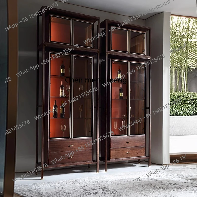 Solid wood wine cabinet Bogu frame ebony furniture glass storage display cabinet
Solid wood wine cabinet Bogu frame ebony furniture glass storage display cabinet