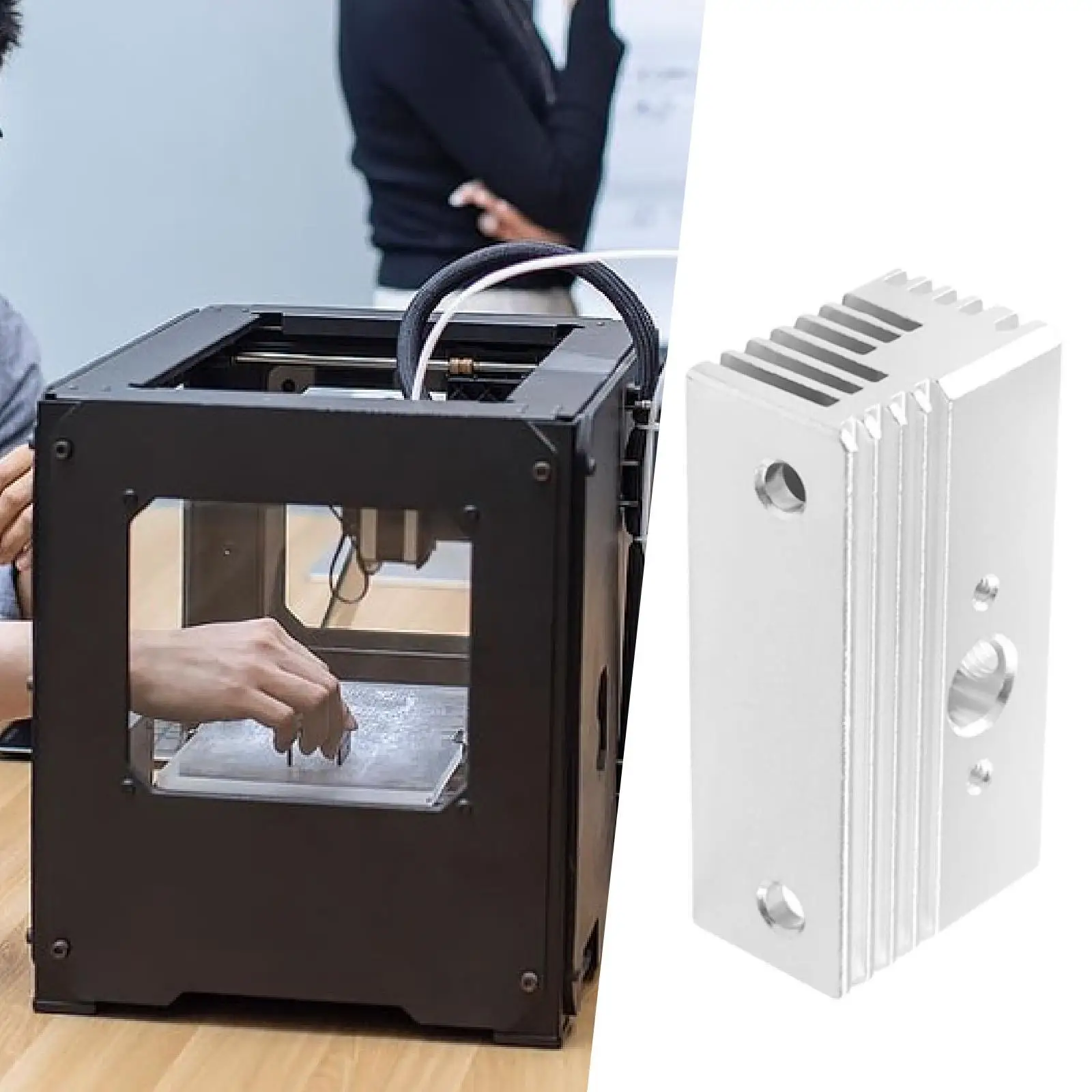 3D Printer Aluminum Heatsink Sturdy Construction Aluminum Block Hotend Replacement Easily Install Sturdy Spare Parts Accessories
3D Printer Aluminum Heatsink Sturdy Construction Aluminum Block Hotend Replacement Easily Install Sturdy Spare Parts Accessories