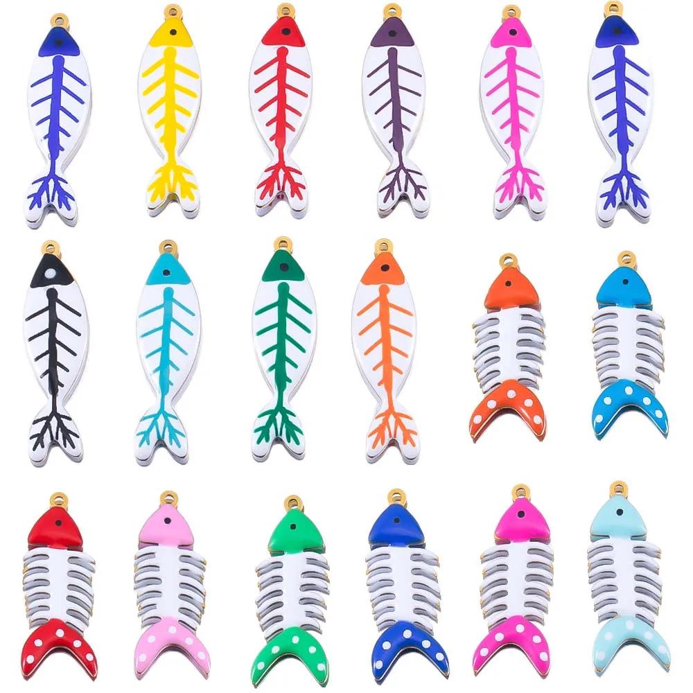2pcs 6pcs Stainless Steel Enamel Fish Bone Charms Two-sided Dripping oil Pendant Base DIY Boho Necklace Jewelry Earrings Making
2pcs 6pcs Stainless Steel Enamel Fish Bone Charms Two-sided Dripping oil Pendant Base DIY Boho Necklace Jewelry Earrings Making