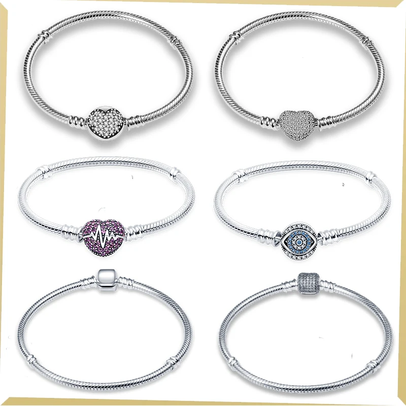 Original 925 Sterling Silver Snake Chain Bracelet Fits Pan Family Original Charm Bead For Women Heart Bracelets Jewelry Gift Hot
Original 925 Sterling Silver Snake Chain Bracelet Fits Pan Family Original Charm Bead For Women Heart Bracelets Jewelry Gift Hot