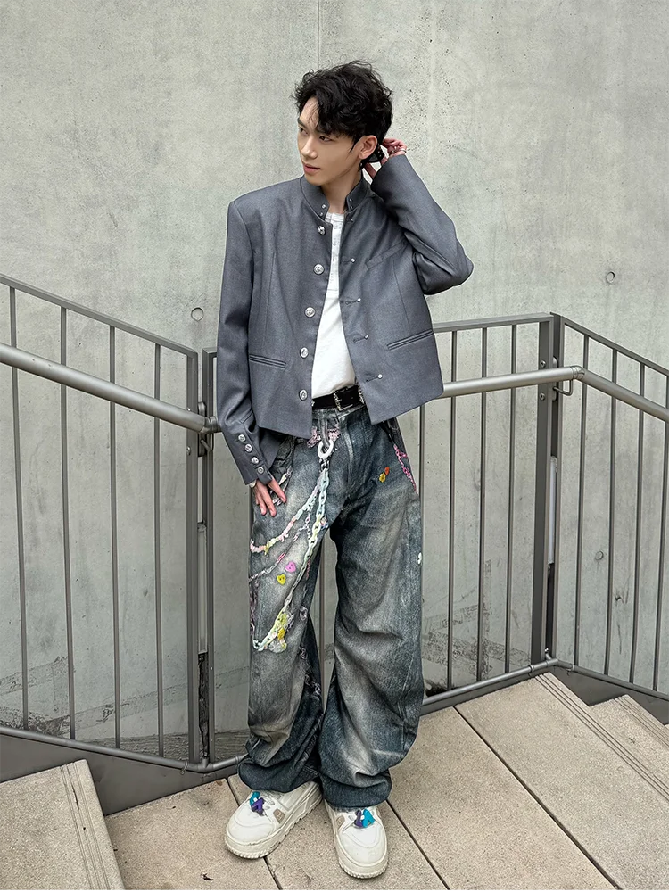 Джинсы из джинсовой ткани с принтом цепочки в стиле ретро в американском стиле, широкие брюки, прямой крой из смеси хлопка и полиэстера, антибактериальные повседневные...
Джинсы из джинсовой ткани с принтом цепочки в стиле ретро в американском стиле, широкие брюки, прямой крой из смеси хлопка и полиэстера, антибактериальные повседневные...