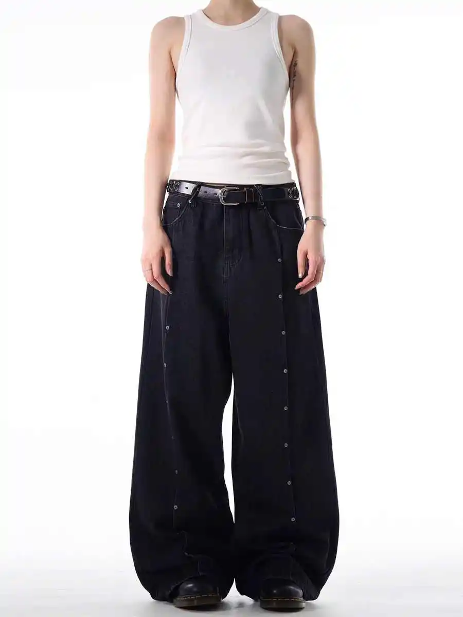 Женские черные готические джинсы Y2k 90-х годов, винтажные мешковатые джинсовые брюки-бойфренды в стиле Харадзюку, японский стиль 2000-х годов, джинсовые брюки большого размера в стиле гранж 
Женские черные готические джинсы Y2k 90-х годов, винтажные мешковатые джинсовые брюки-бойфренды в стиле Харадзюку, японский стиль 2000-х годов, джинсовые брюки большого размера в стиле гранж