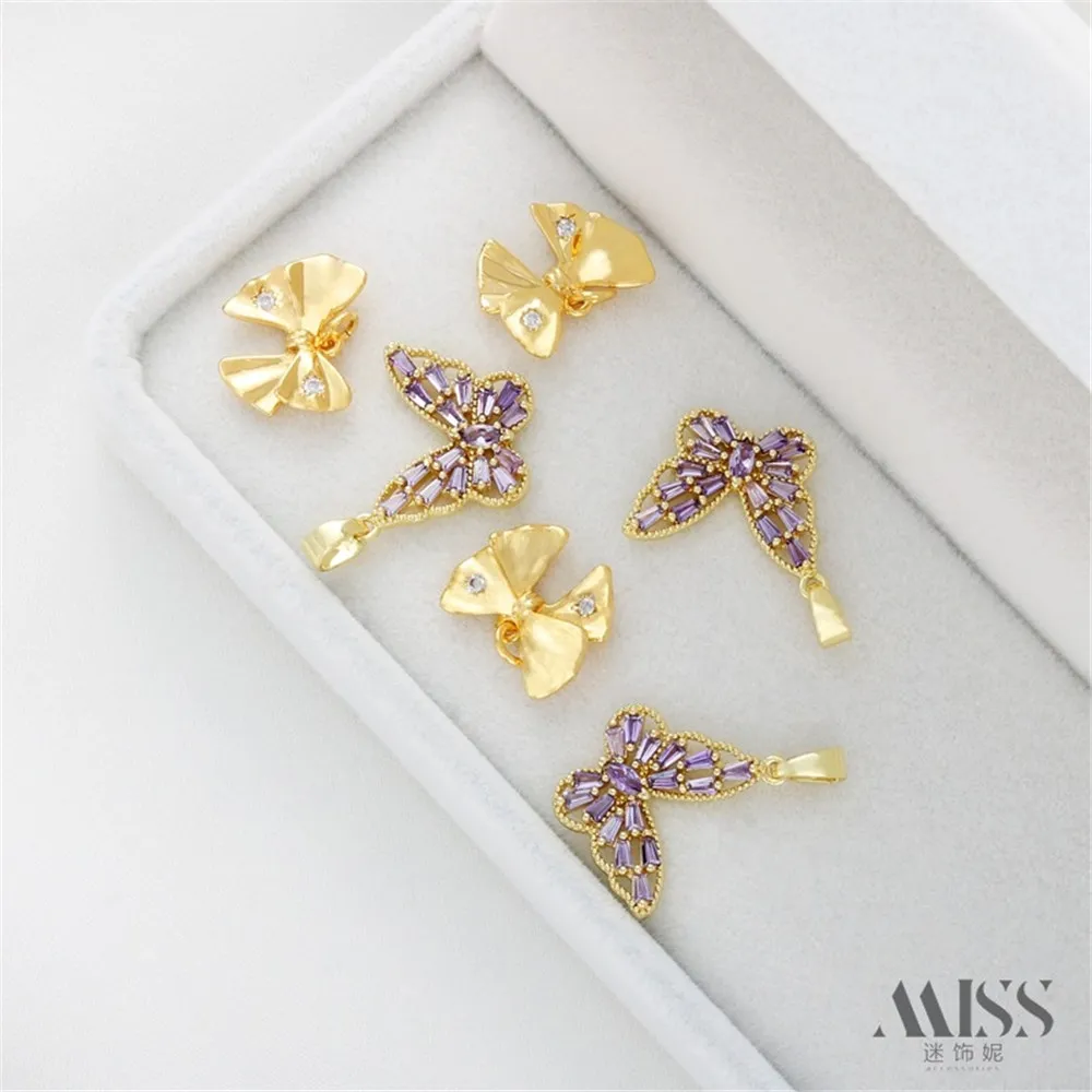 18K Copper-plated Real Gold Inlaid Zircon Bow Pendant DIY Handmade Bracelet Necklace Pendant Ear Jewelry Accessories
18K Copper-plated Real Gold Inlaid Zircon Bow Pendant DIY Handmade Bracelet Necklace Pendant Ear Jewelry Accessories