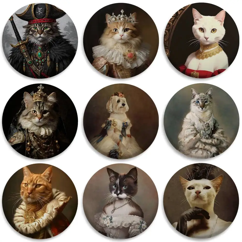 Renaissance Royal Cat Badges Round Exquisite Badge Brooches Creative Pins For Clothes Hat Backpack Gift Accessories
Renaissance Royal Cat Badges Round Exquisite Badge Brooches Creative Pins For Clothes Hat Backpack Gift Accessories