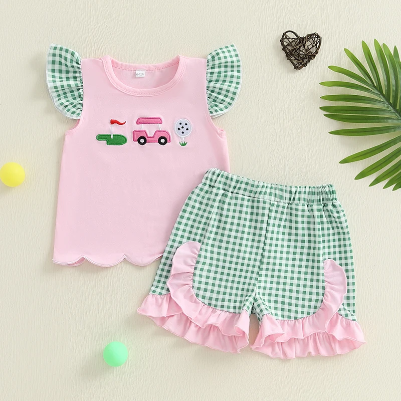 Lioraitiin Toddler Girl Summer Outfits Golf Embroidery Round Neck Fly Sleeve Tops Elastic Waist Shorts 2Pcs Clothes Set
Lioraitiin Toddler Girl Summer Outfits Golf Embroidery Round Neck Fly Sleeve Tops Elastic Waist Shorts 2Pcs Clothes Set