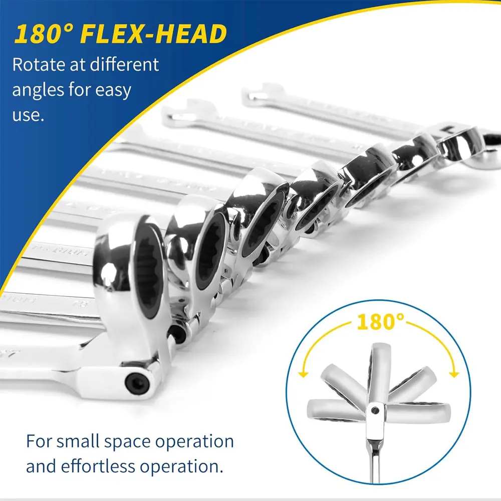 Adjustable Ratchet Wrench 6mm-19mm Quick Repair Hand Tool for Bike Car Mechanical Workshop Key Socket Kit Hand Tool Box
Adjustable Ratchet Wrench 6mm-19mm Quick Repair Hand Tool for Bike Car Mechanical Workshop Key Socket Kit Hand Tool Box