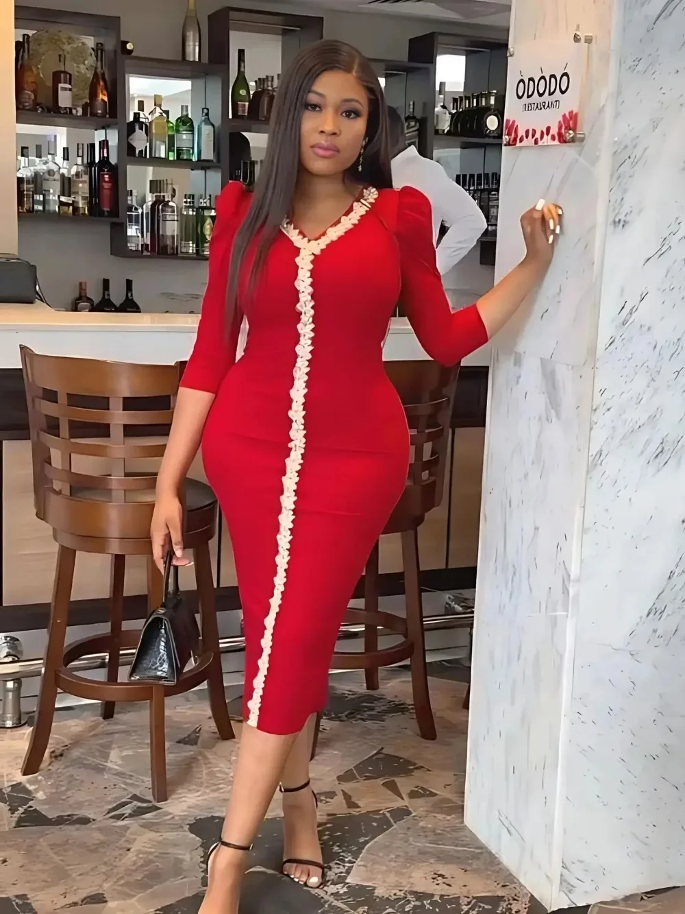Autumn Fashion Office Ladies Lace Pencil Dress Women Elegant Solid V-Neck Long Sleeve Tight Dress Women
Autumn Fashion Office Ladies Lace Pencil Dress Women Elegant Solid V-Neck Long Sleeve Tight Dress Women