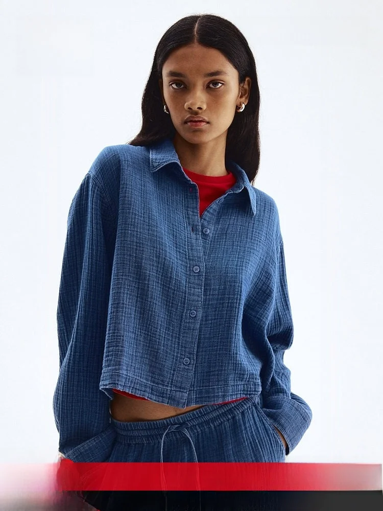 H&M Summer Women's Fashion Casual Cotton Lace Shirt 1304352 Straight Cut Long Sleeve Button up Short Length Open Cardigan
H&M Summer Women's Fashion Casual Cotton Lace Shirt 1304352 Straight Cut Long Sleeve Button up Short Length Open Cardigan