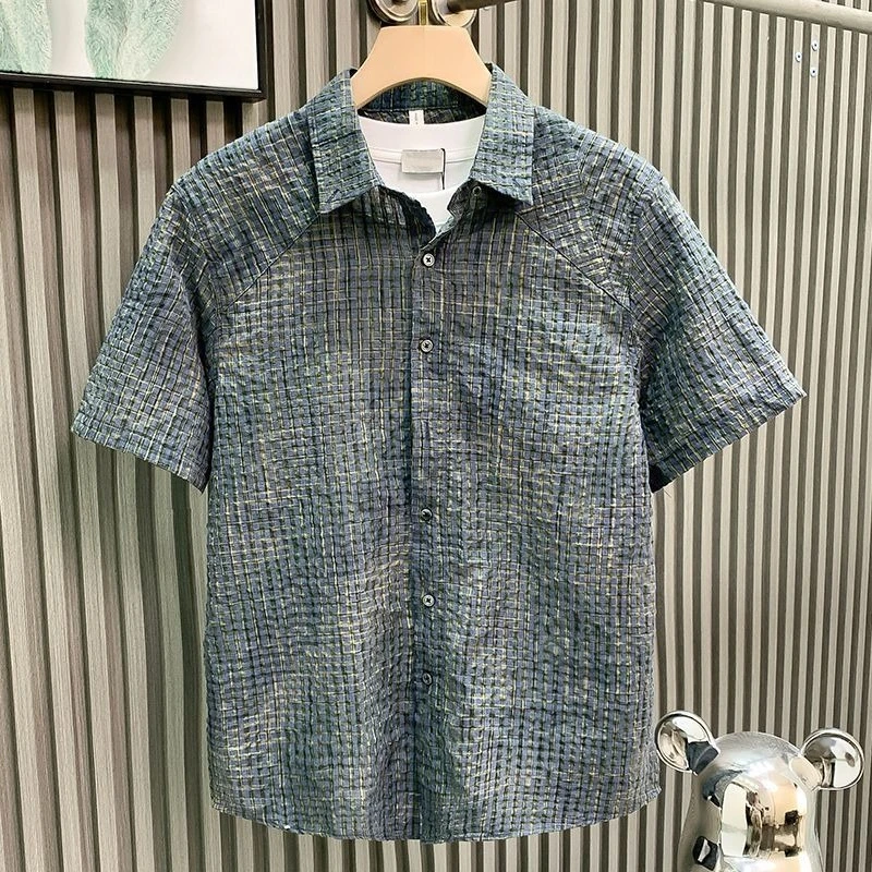2026 Summer Men's Plaid Short Sleeve Shirt Loose Fit Lightweight Textured Casual Top Trendy Versatile
2026 Summer Men's Plaid Short Sleeve Shirt Loose Fit Lightweight Textured Casual Top Trendy Versatile