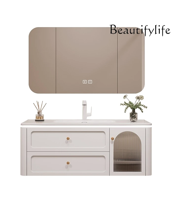 French retro integrated basin washstand ceramic integrated basin oak paint bathroom cabinet combination
French retro integrated basin washstand ceramic integrated basin oak paint bathroom cabinet combination
