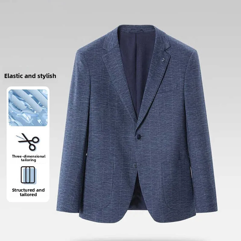 Faionable Striped Elastic Casual Notch Lapel Suit Jaet Spring Summer 2024 Stand Fit Busin Casual Sle
Faionable Striped Elastic Casual Notch Lapel Suit Jaet Spring Summer 2024 Stand Fit Busin Casual Sle