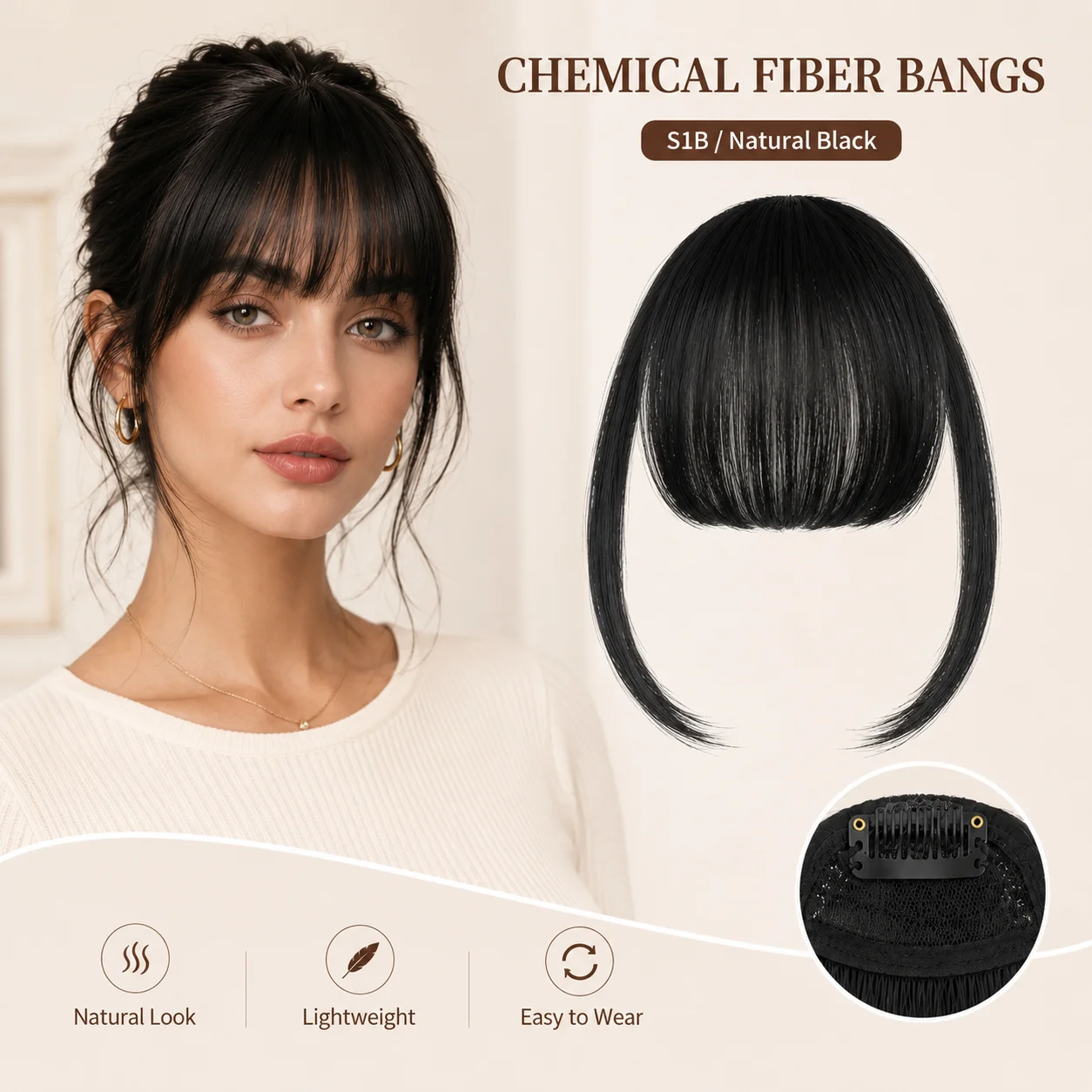 Korean Style Soft Synthetic Air Bangs Fringe Invisible Clip-On Hairpiece for Women Chemical Fiber Frontal Hair Piece
Korean Style Soft Synthetic Air Bangs Fringe Invisible Clip-On Hairpiece for Women Chemical Fiber Frontal Hair Piece
