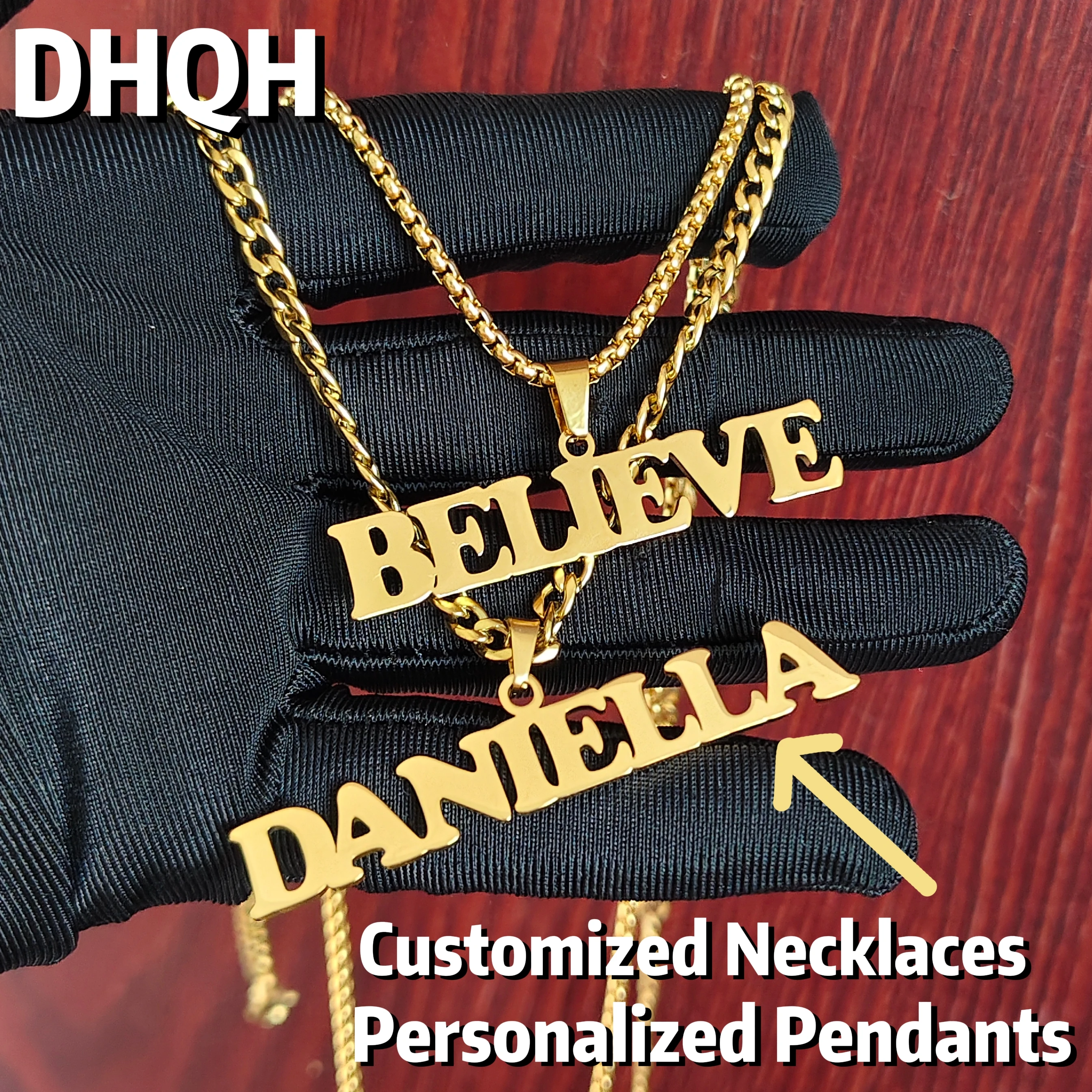 DHQH Personalized Name Necklace Customized Letter/Name Nameplate Pendant Christmas/Birthday/Valentine Personalized Lovely Gift
DHQH Personalized Name Necklace Customized Letter/Name Nameplate Pendant Christmas/Birthday/Valentine Personalized Lovely Gift
