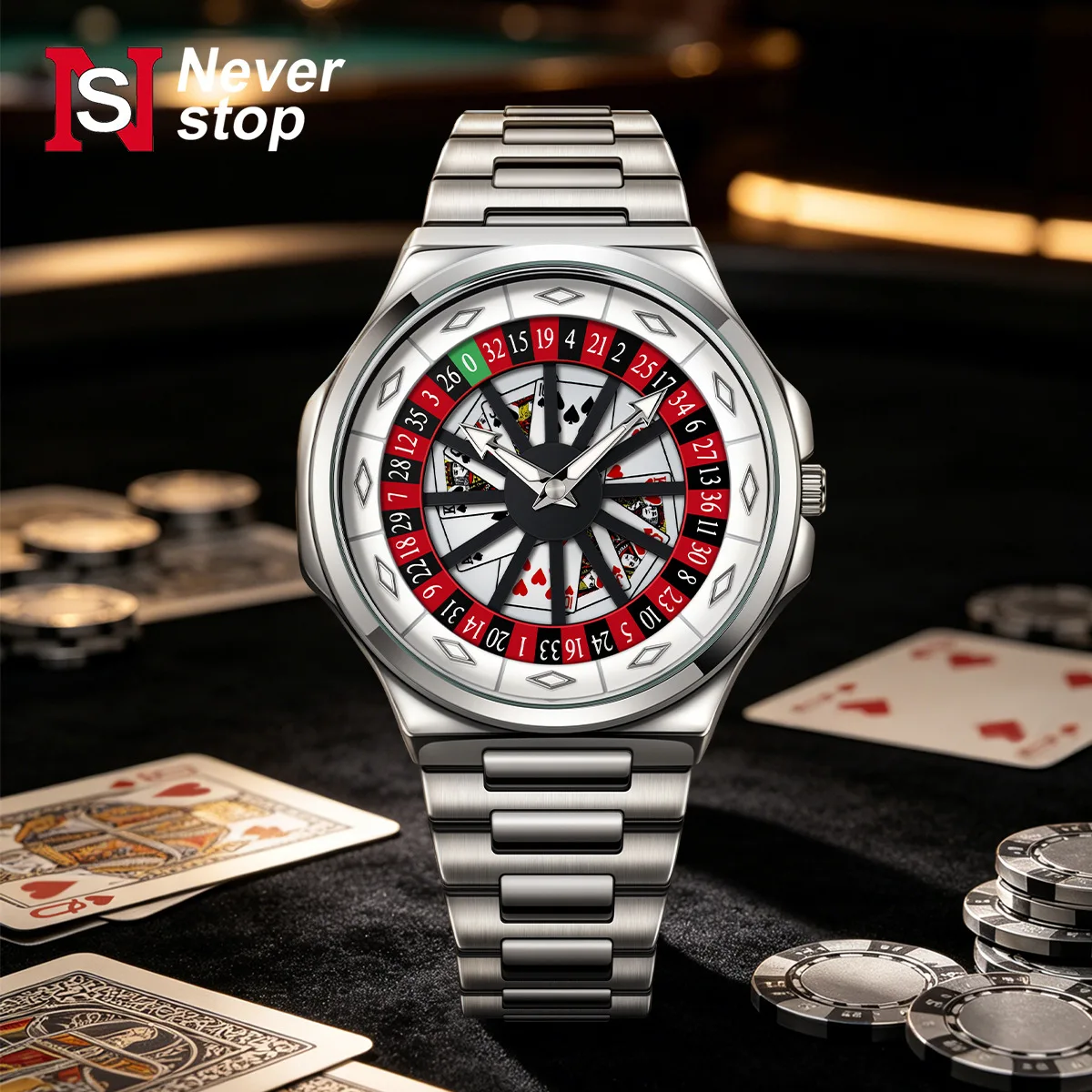 Hot Selling Luxury Creative Turntable Style Quartz Watches Men Cool Big Dial Steel Strap Decorative Dial Hollowing Wristwatch
Hot Selling Luxury Creative Turntable Style Quartz Watches Men Cool Big Dial Steel Strap Decorative Dial Hollowing Wristwatch