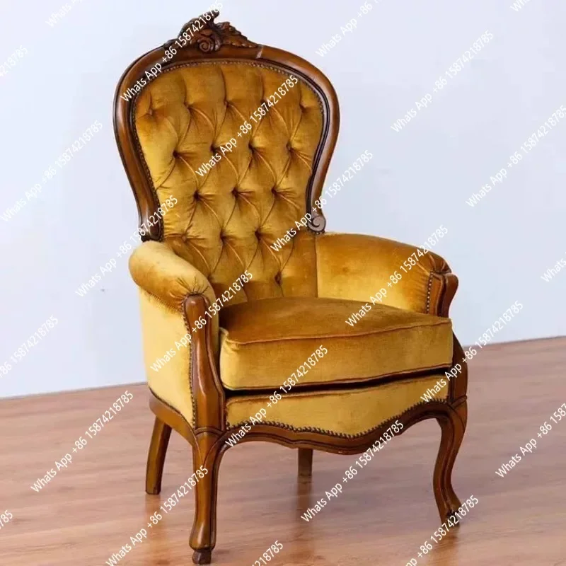 S American Retro Solid Wood High-back Sofa Living Room Single Leisure French Small Apartment Balcony Study Armchair
S American Retro Solid Wood High-back Sofa Living Room Single Leisure French Small Apartment Balcony Study Armchair