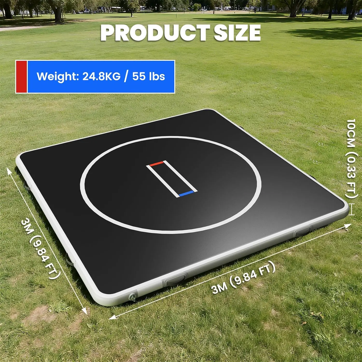 Premium 3x3m PVC Waterproof 10cm Thick Inflatable Wrestling Mat, Customizable Gymnastics Mat for Gym and Home Use Training
Premium 3x3m PVC Waterproof 10cm Thick Inflatable Wrestling Mat, Customizable Gymnastics Mat for Gym and Home Use Training