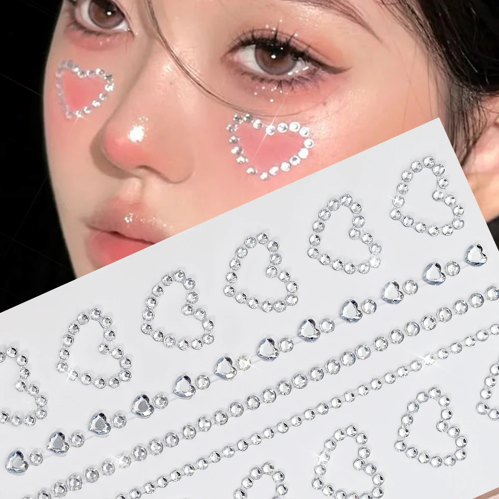 1Pcs 3D Sparkling Love-Heart Face Gem Tattoos Stickers Self-Adhesive Rhinestones Facial Tattoo for Party Body Makeup Jewel Decor
1Pcs 3D Sparkling Love-Heart Face Gem Tattoos Stickers Self-Adhesive Rhinestones Facial Tattoo for Party Body Makeup Jewel Decor