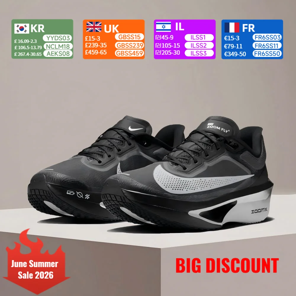 Nike Zoom Fly 6 Comfort Low-Top Slip-Resistant Durable Classic Fashion Running Shoes Men's Black/Gray FN8454-001
Nike Zoom Fly 6 Comfort Low-Top Slip-Resistant Durable Classic Fashion Running Shoes Men's Black/Gray FN8454-001