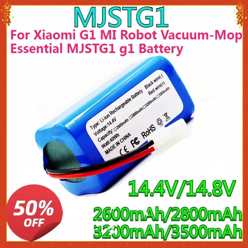 For Xiaomi G1 MI Robot Vacuum-Mop Essential MJSTG1 g1 Vacuum Cleaner 18650 Battery Pack 2600mAh 3500mAh Li-ion Battery
For Xiaomi G1 MI Robot Vacuum-Mop Essential MJSTG1 g1 Vacuum Cleaner 18650 Battery Pack 2600mAh 3500mAh Li-ion Battery