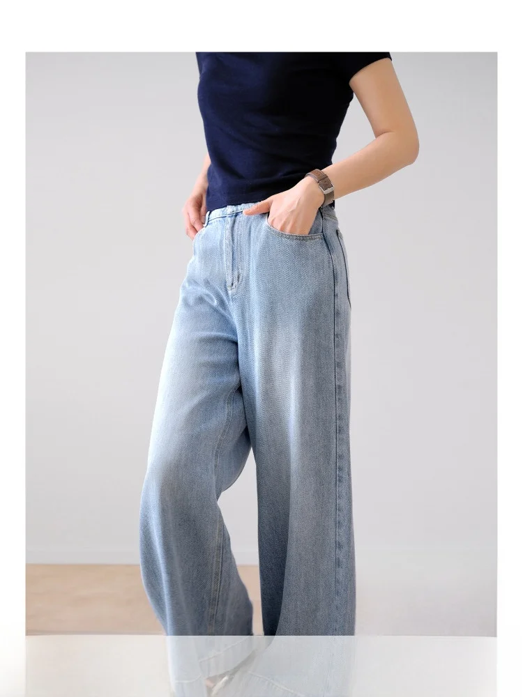 Легкие повседневные прямые джинсы, женские свободные летние тонкие шелковые прямые джинсы-трубы, джинсы с эластичной резинкой на талии
Легкие повседневные прямые джинсы, женские свободные летние тонкие шелковые прямые джинсы-трубы, джинсы с эластичной резинкой на талии