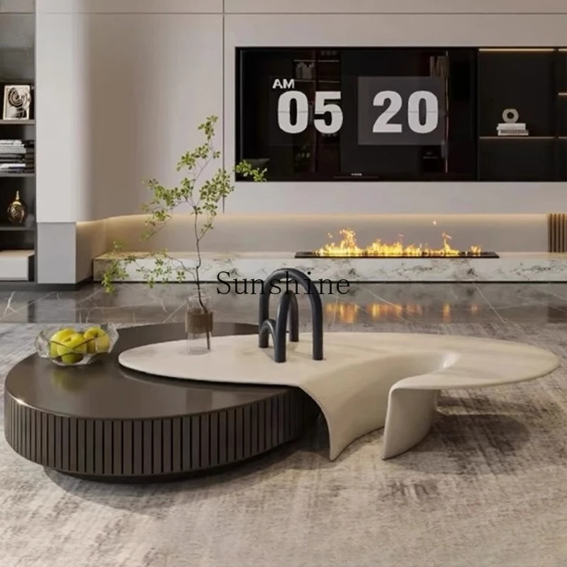 Italian minimalist living room sofa triangular combination fiberglass oval tea table
Italian minimalist living room sofa triangular combination fiberglass oval tea table
