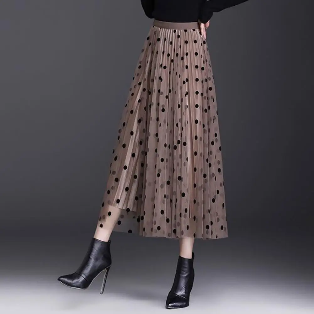 Double-layered Skirt Women Skirt Elegant Double-layered Mesh Pleated A-line Midi Skirt with High Elastic Waist for Women Solid
Double-layered Skirt Women Skirt Elegant Double-layered Mesh Pleated A-line Midi Skirt with High Elastic Waist for Women Solid