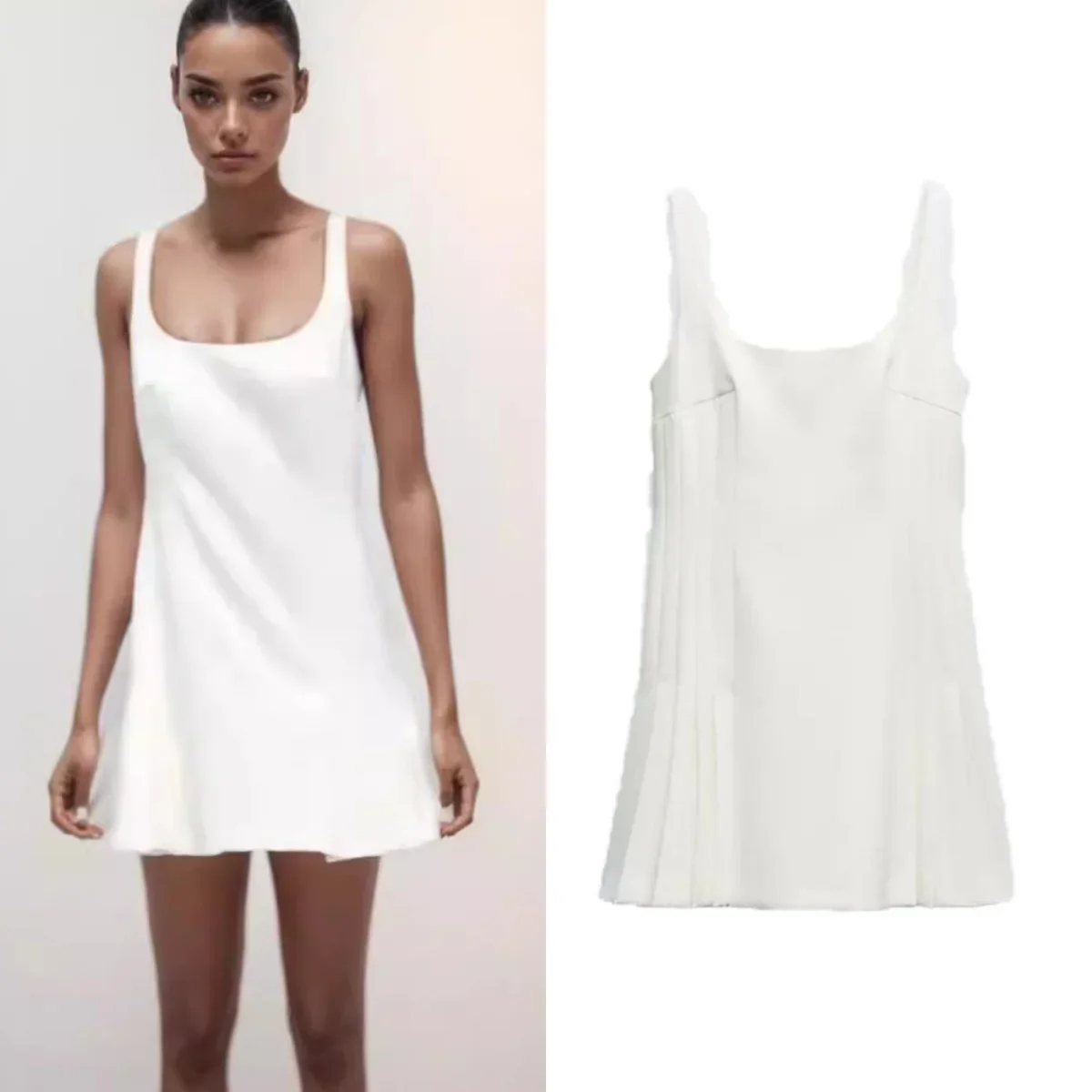 2024 summer new women's bohemian style white strapless wide pleated Slim short dress halter dresses
2024 summer new women's bohemian style white strapless wide pleated Slim short dress halter dresses
