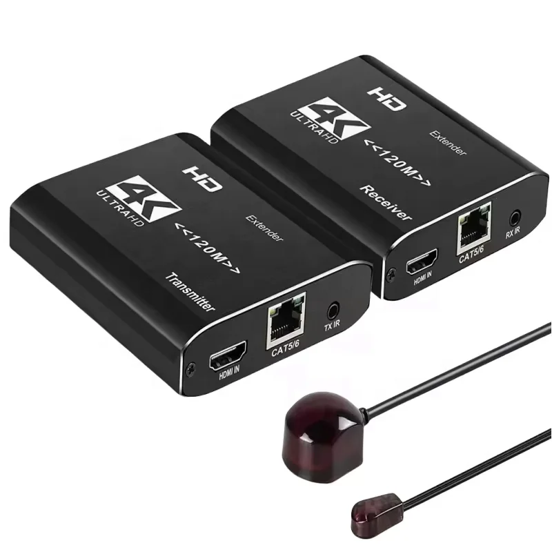 Hot Sale 4K HDMI Extender 120m One To Many KVM IR Receiver Transmitter 4K30hz 1080P60hz HDMI KVM Extender For CCTV
Hot Sale 4K HDMI Extender 120m One To Many KVM IR Receiver Transmitter 4K30hz 1080P60hz HDMI KVM Extender For CCTV