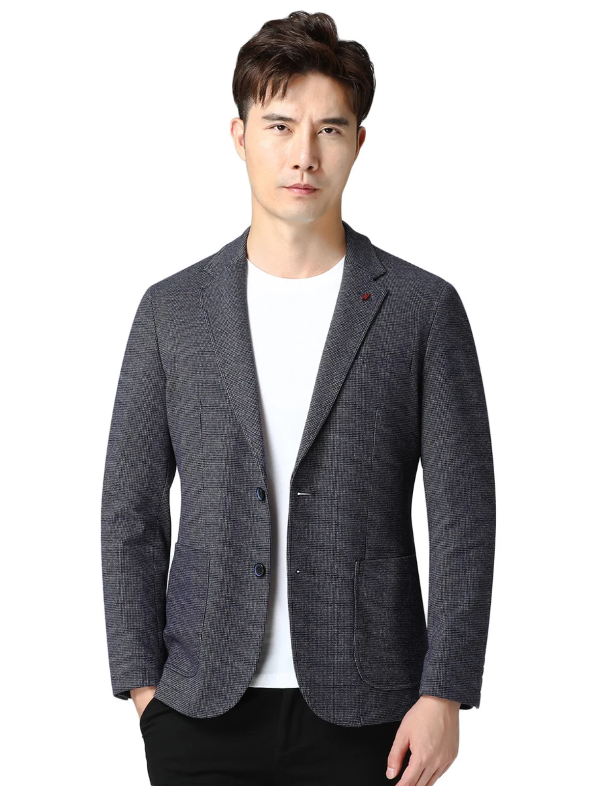 Romeo Men's Classic Flat Collar Embroidered Busin Casual Suit Jaet Single-breasted Outerwear Faionable Polyester Blend
Romeo Men's Classic Flat Collar Embroidered Busin Casual Suit Jaet Single-breasted Outerwear Faionable Polyester Blend