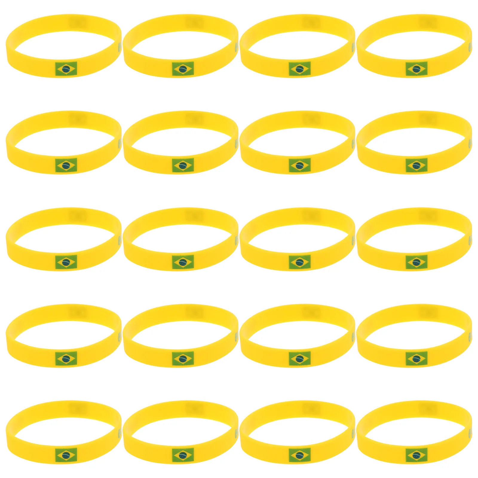 20Pcs Brazil Flag Silicone Bracelets Soccer Sports Wristbands Brazil Country Flag Football Wristbands Gifts Silicon Bracelets
20Pcs Brazil Flag Silicone Bracelets Soccer Sports Wristbands Brazil Country Flag Football Wristbands Gifts Silicon Bracelets