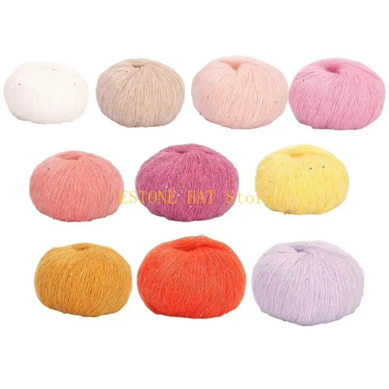 49MF Sequins Yarn for Crocheting Knitting DIY Scarf Sweater Thread Craft Mohair Yarn
49MF Sequins Yarn for Crocheting Knitting DIY Scarf Sweater Thread Craft Mohair Yarn