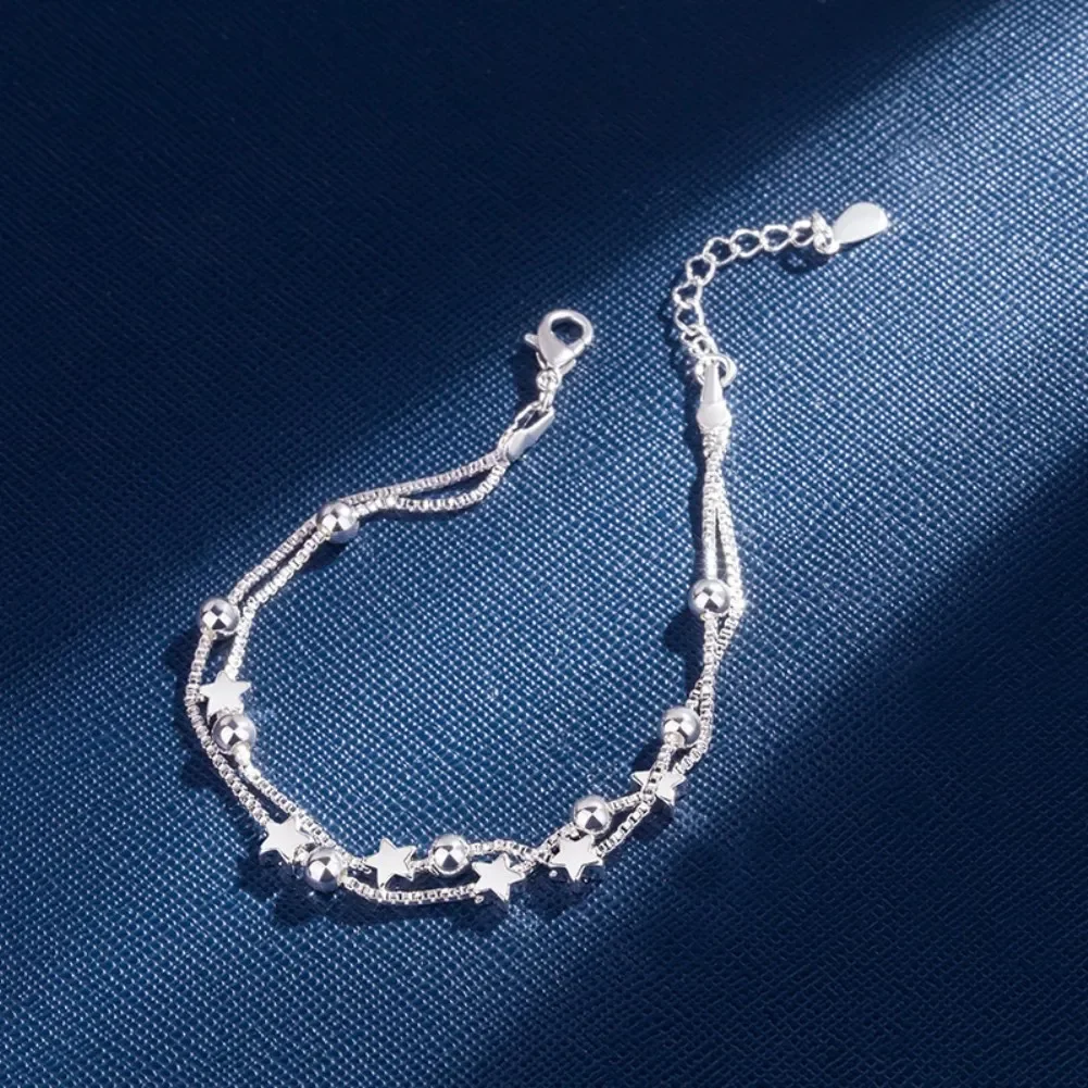 Fine Original luxury 925 sterling silver charm stars chain Bracelets for women party Wedding engagement Jewelry gifts 20cm
Fine Original luxury 925 sterling silver charm stars chain Bracelets for women party Wedding engagement Jewelry gifts 20cm