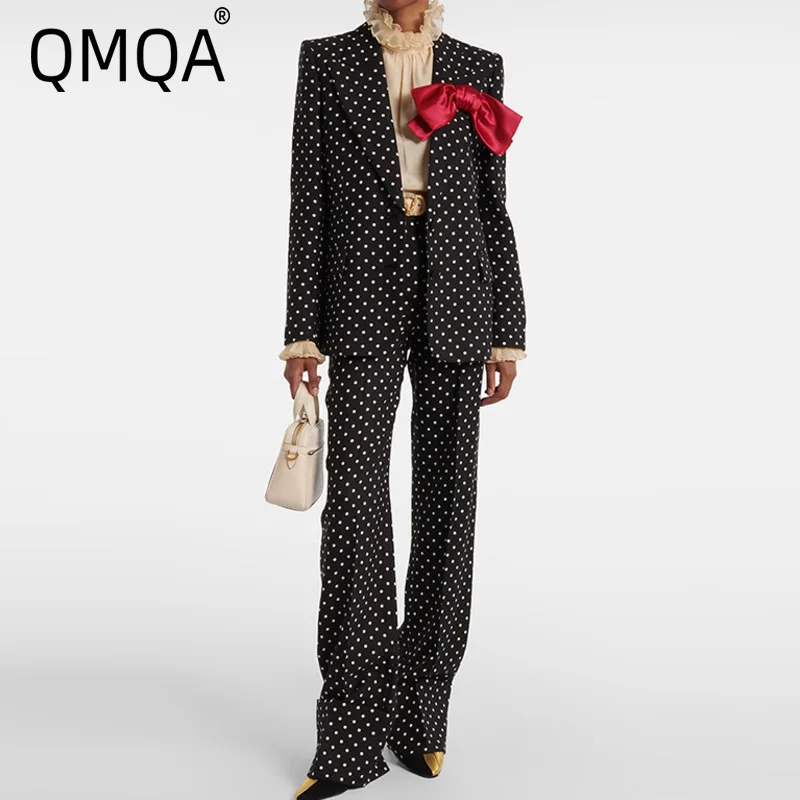 QMQA Модный женский комплект из 2 предметов в горошек с бантом и длинными рукавами, пиджак с высокой талией, прямые брюки, комплекты новых QM697
QMQA Модный женский комплект из 2 предметов в горошек с бантом и длинными рукавами, пиджак с высокой талией, прямые брюки, комплекты новых QM697